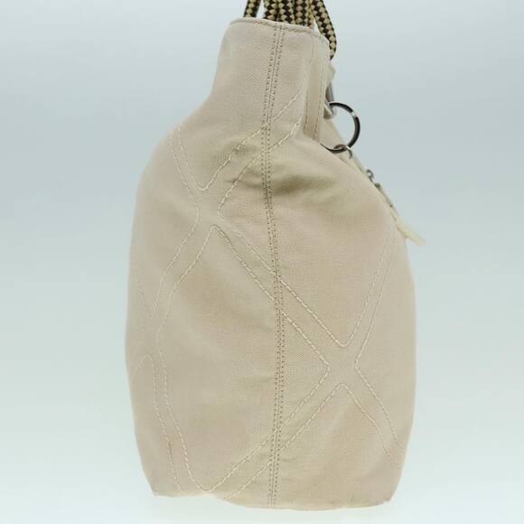 CHANEL Coco Mark Tote Bag Canvas Beige Silver CC - Picture 3 of 16